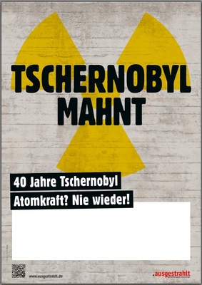 Mahnwachenplakat Tschernobyl 2026
