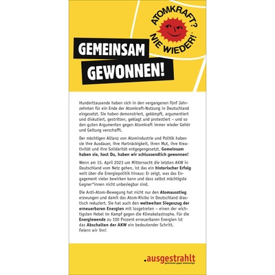 Flyer: Gemeinsam gewonnen - noch viel zu tun!