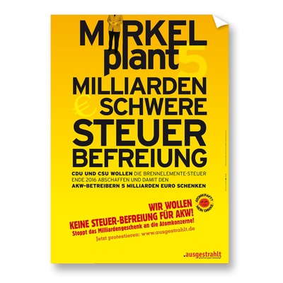 A3-Plakat: "Merkel plant..." 