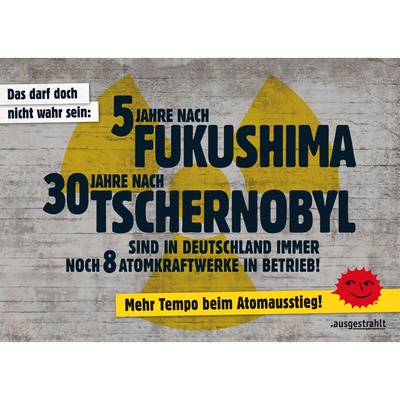 A1-Plakat: Tschernobyl-Fukushima-2016 