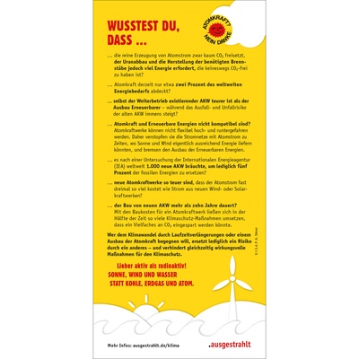 Flyer: Atomkraft ist kein Klimaretter