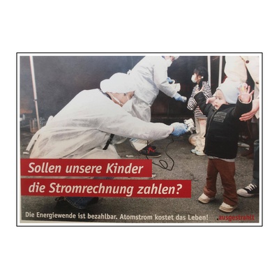 Postkarte: Sollen unsere Kinder die Stromrechnung zahlen?