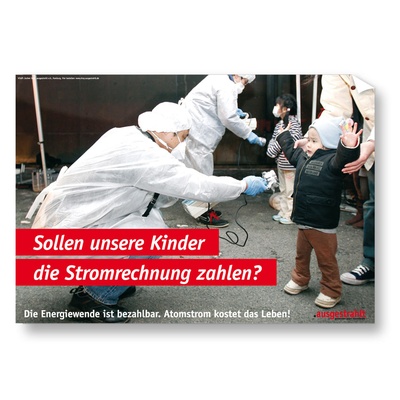A3-Plakat: Sollen unsere Kinder die Stromrechnung zahlen?