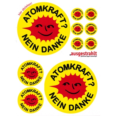 Papieraufkleber: Atomkraft? Nein danke (Set)
