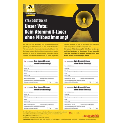 Unterschriftenliste Standortsuche