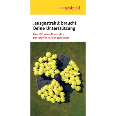 Flyer: .ausgestrahlt braucht Deine Unterstützung