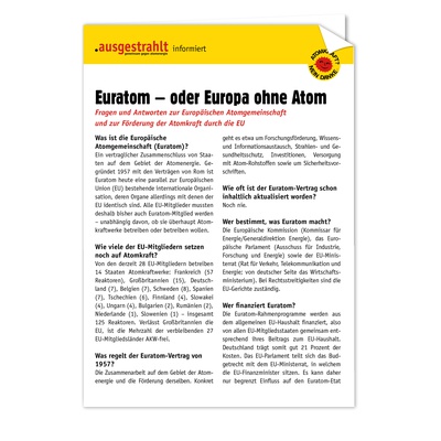 FAQ: Euratom - oder Europa ohne Atom