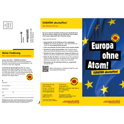 Flyer: Europa ohne Atom - Euratom abschaffen!