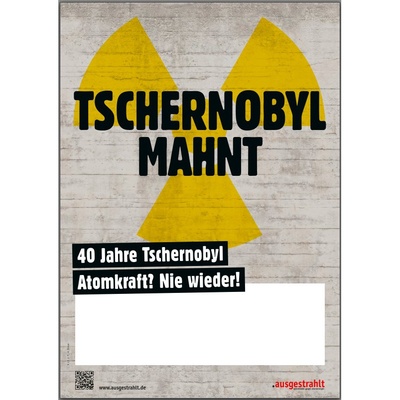 Mahnwachenplakat Tschernobyl 2026