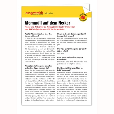 FAQ: Atommüll auf dem Neckar