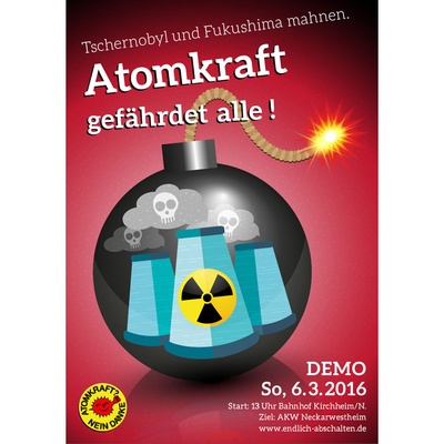 A3-Plakat: Demo Neckarwestheim 