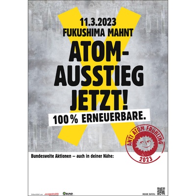 A3-Plakat: Fukushima mahnt - Atomaustieg jetzt!