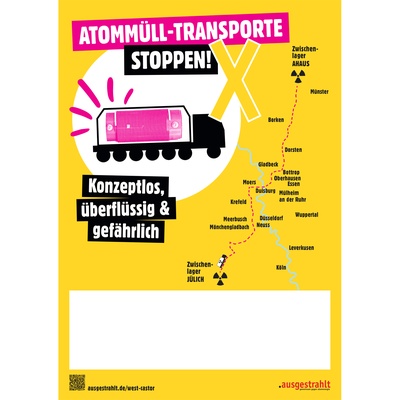 A3-Plakat: Atommüll-Transporte stoppen! Mit Platzhalter