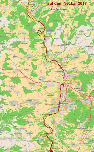 Geplante Castor-Strecke auf dem Neckar