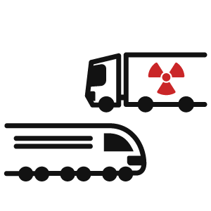Grafik: Atommüll-Transport LKW und Eisenbahn