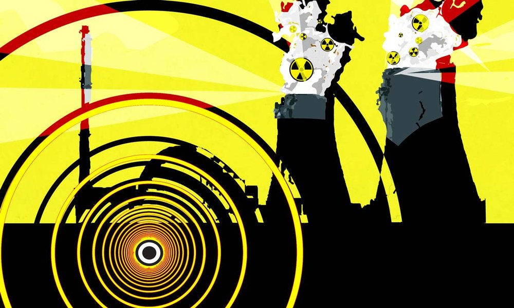 Grafik: AKW-Kühltürme ein einem Erdbebengebiet (Symbolbild)