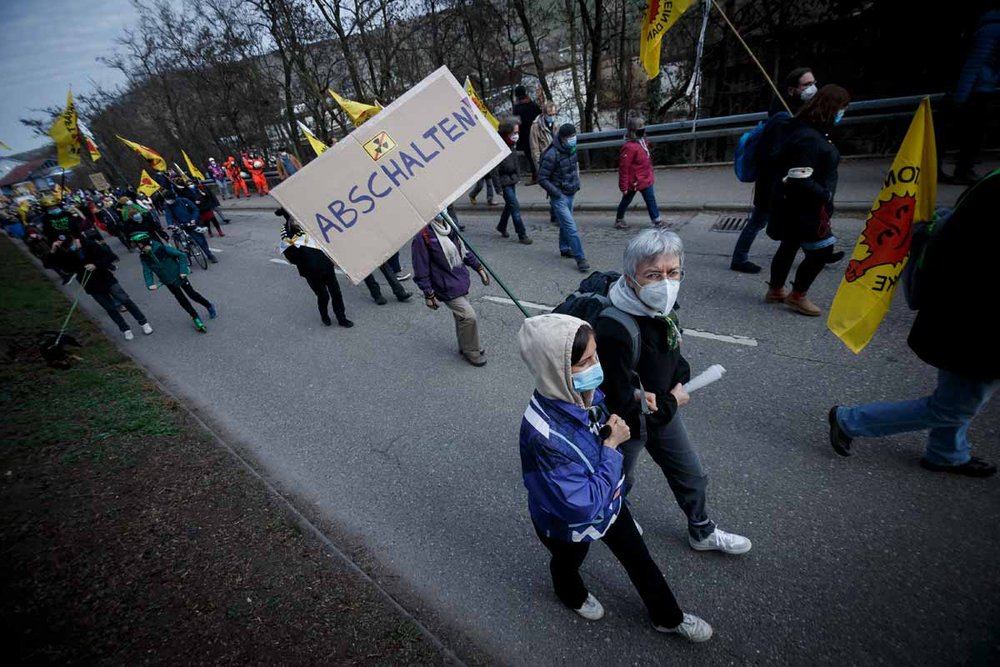 Demonstration am 7. März 2021 zum AKW Neckarwestheim