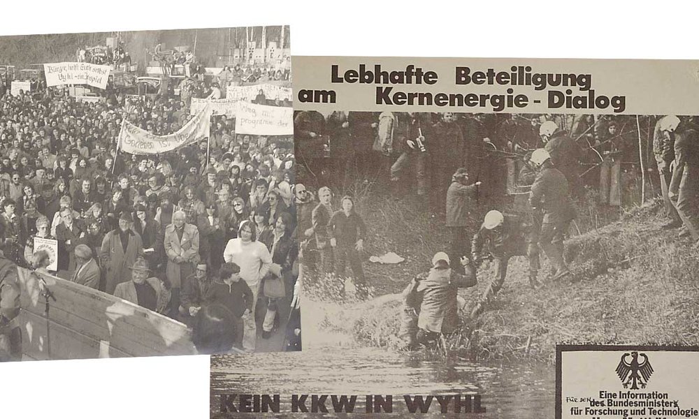Foto-Montage: alte Anti-Atom-Protest-Bilder