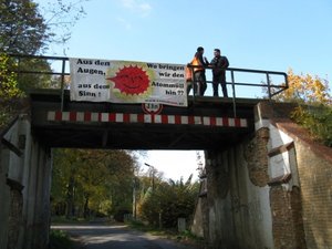 2007: Protest gegen Reaktortransport aus dem AKW Rheinsberg