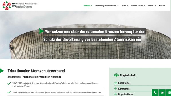 Webseite TRAS Trinationaler Atomschutzverband