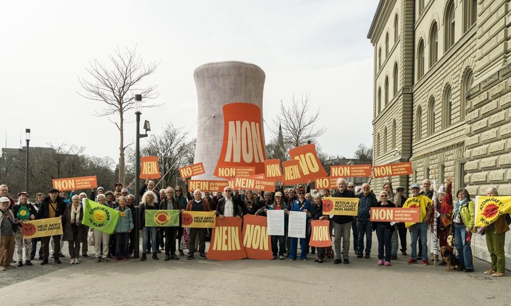Protest gegen Atomkraft in der Schweiz