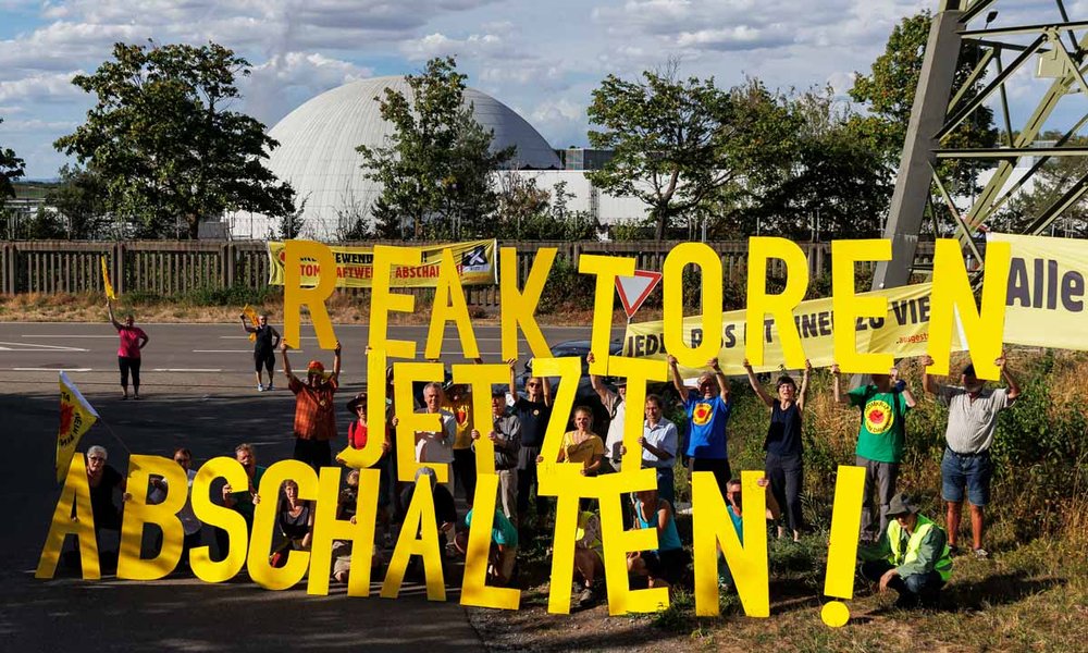 Protest vor dem AKW Neckarwestheim am 20. August