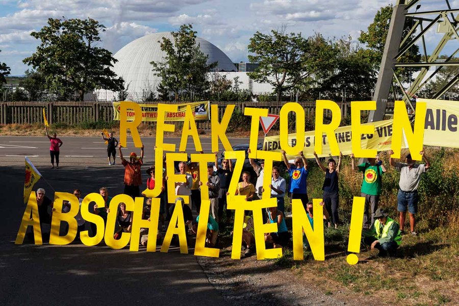 Protest vor dem AKW Neckarwestheim am 20. August