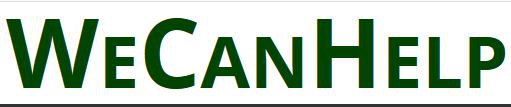Logo Wecan Help - Grüner Text auf weißem Grund