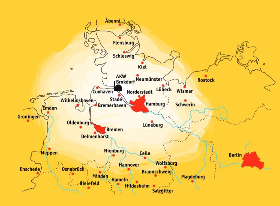 AKW Brokdorf - Karte