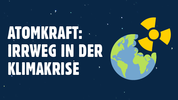 Atomkraft: Irreweg in der Klimakrise - stilisierte Erde mit Radioaktivitäszeichen