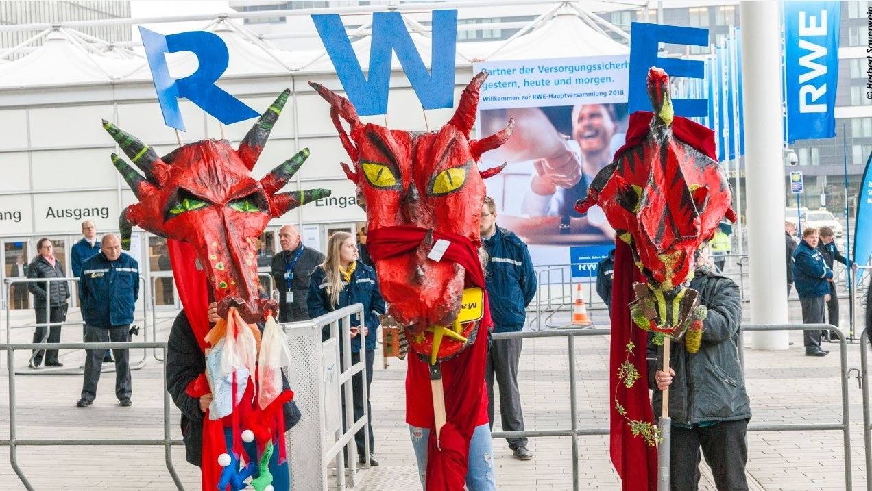 Protest bei der RWE-Hauptversammlung April 2018