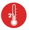 Icon: Thermometer steht auf 2-Grad