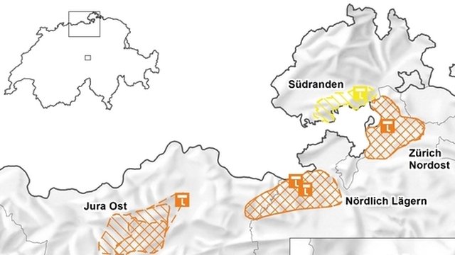 Geplante Atommüll-Standorte in der Schweiz